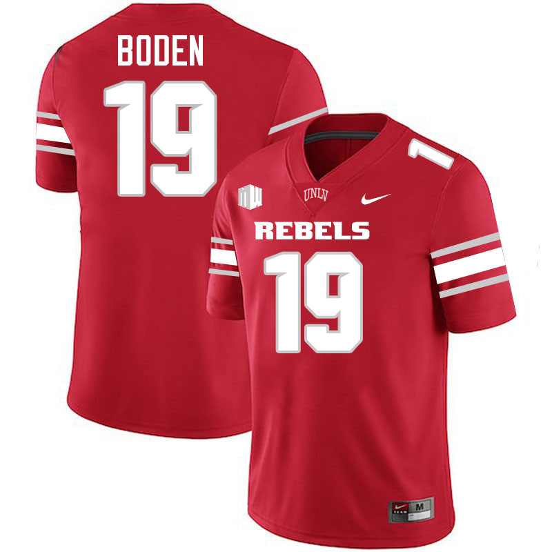 #19 Danny Boden UNLV Rebels College Football Jersey Stitched-Scarlet